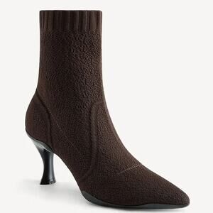 Cosy Island BelleVoyage Minimalist Pointed Toe Stiletto Ankle Boots Chocolate 8